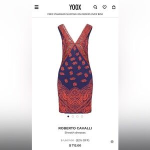 roberto cavalli sheath dress midnight blue